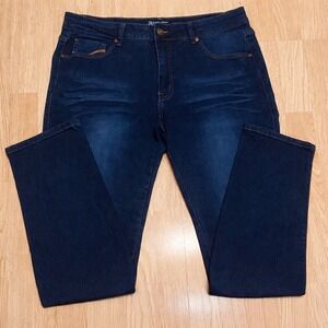 Diamante Women's Skinny Jeans Talla Plus 24 Dark Wash Stretch Denim